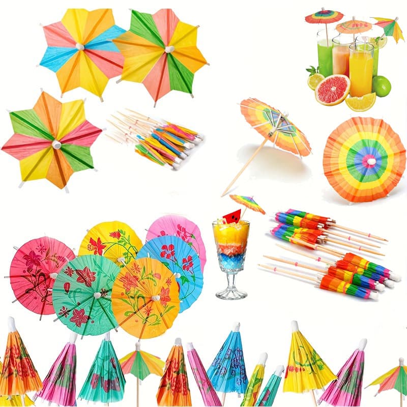 Supply of cocktail decorative umbrella -shaped bamboo sticks, snack cakes, fruit visa small umbrella visa 3