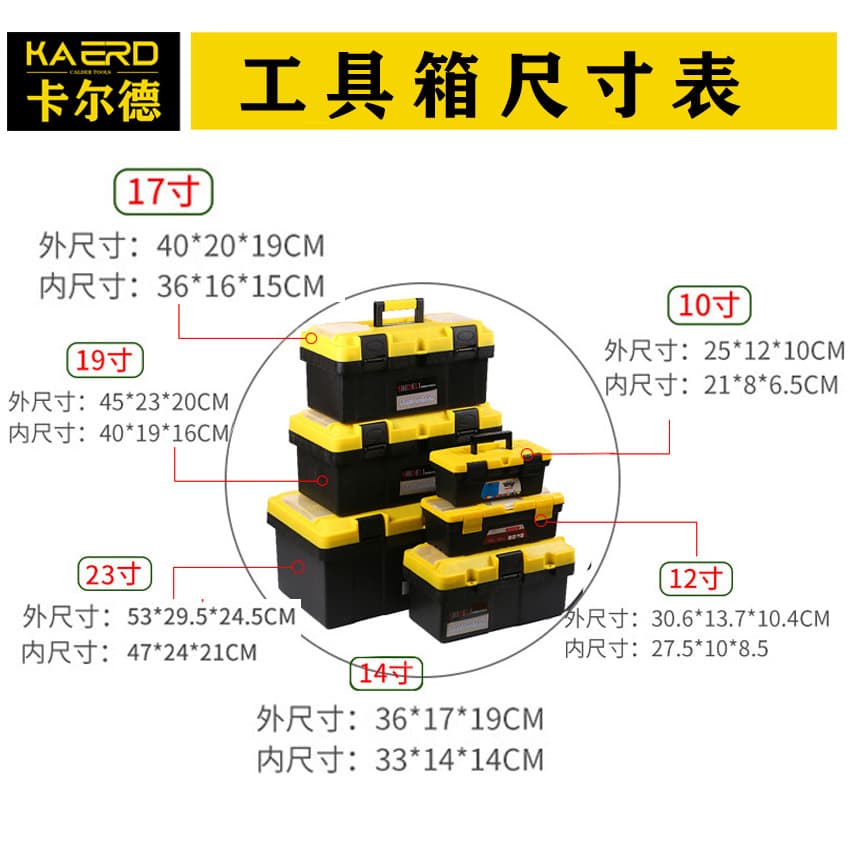 Manufacturer's self -selling ABS portable toolbox hardware toolbox car repair car plastic toolbox art box 2