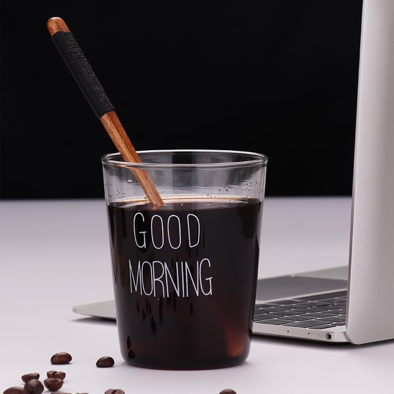 Can add LOGO microwave oven glass breakfast cup Creative glass Japanese -style home Good Morning Morning Morning Cup 3