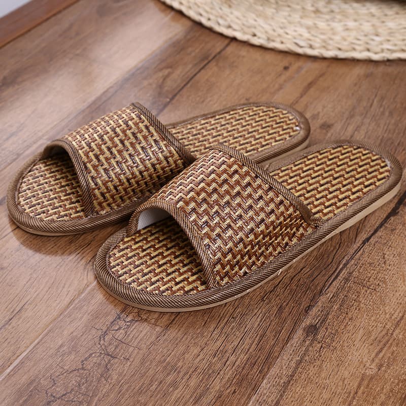 Straw summer slippers for men and women, for beloved 2