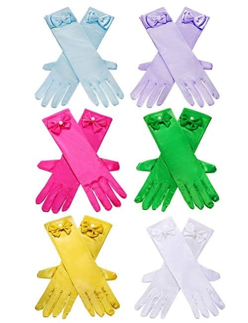 Children's gloves, elastic dress, beads with bow, princess style 4