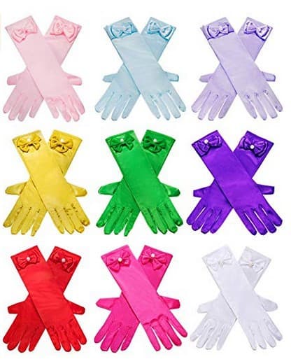 Children's gloves, elastic dress, beads with bow, princess style 5