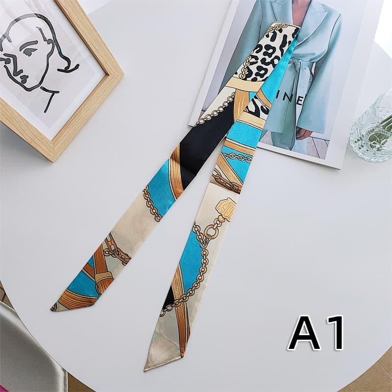 Manufacturer's classic slender section tie bag handle handle handle silk ribbon decorative scarf bag ladies scarf 2