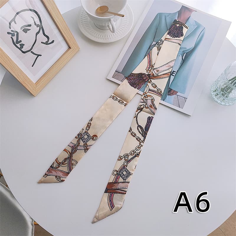 Manufacturer's classic slender section tie bag handle handle handle silk ribbon decorative scarf bag ladies scarf 3