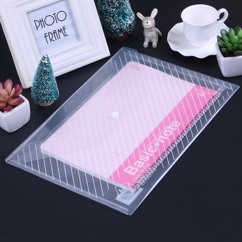 Single price Deli 5501 file bag A4 transparent briefcase snap button information bag file bag 3