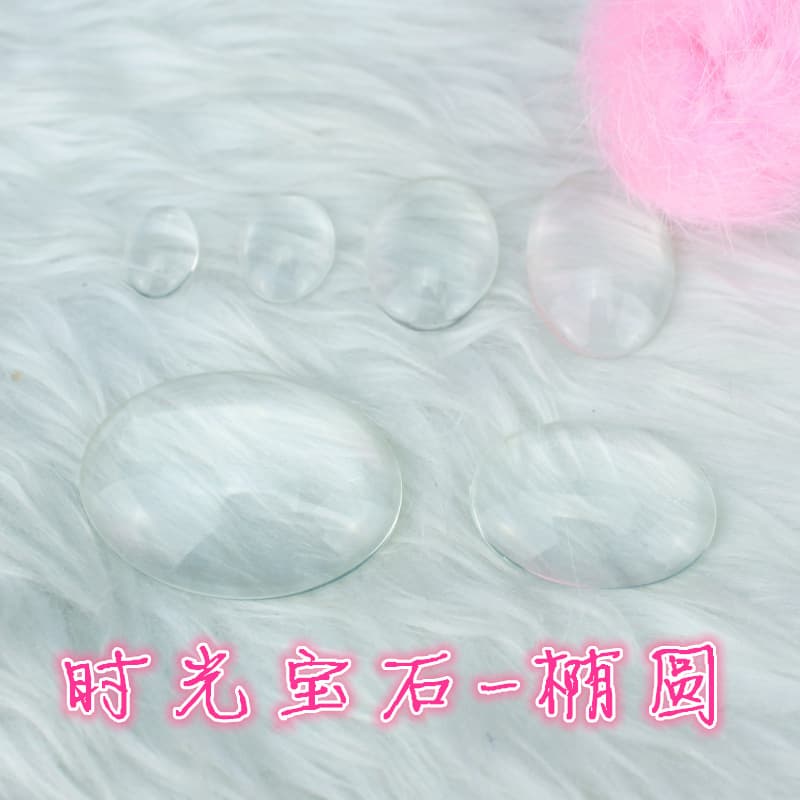 Transparent accessories, glass accessory handmade, DIY, with gem 2