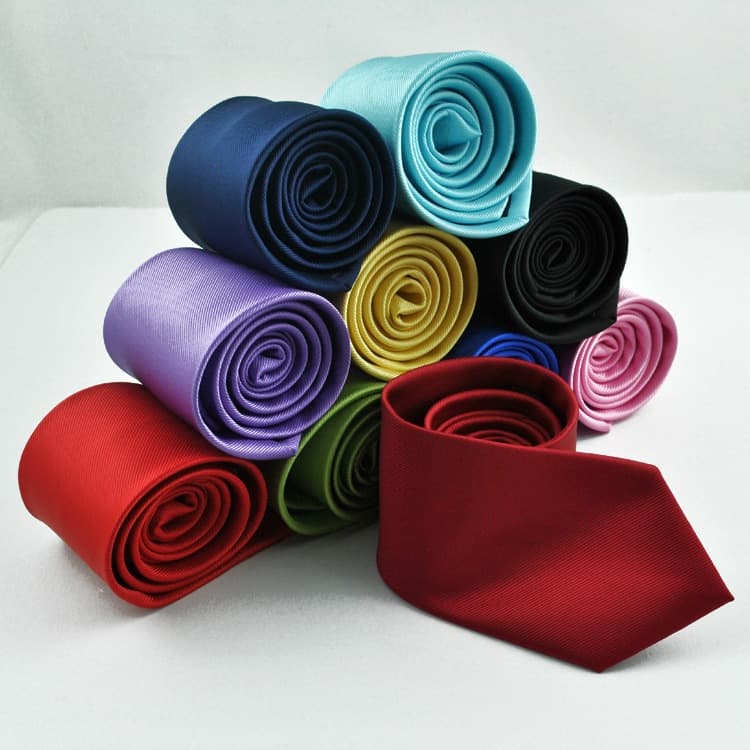 Men's solid color blue tie handmade 2