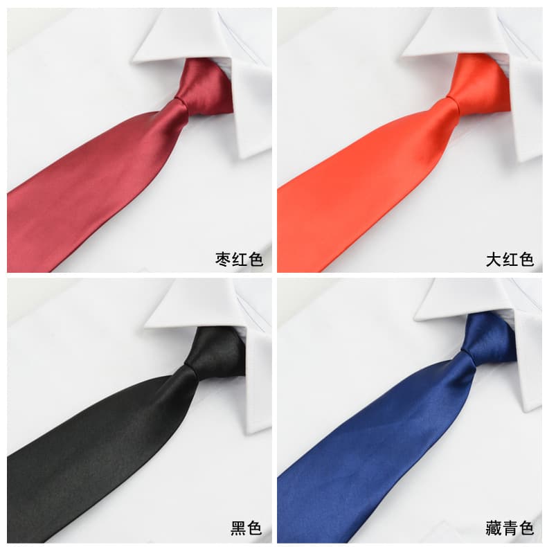 Men's solid color blue tie handmade 3