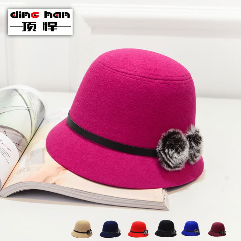 2015 new autumn and winter ladies hats big brim hair mounted hat versatile barrel hat trend princess hat wholesale