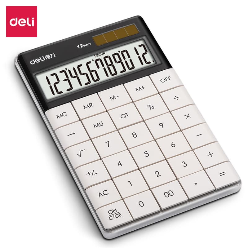 Deli 1589 Calculator Cute Student Solar Bar Key Office Student Computer Business
