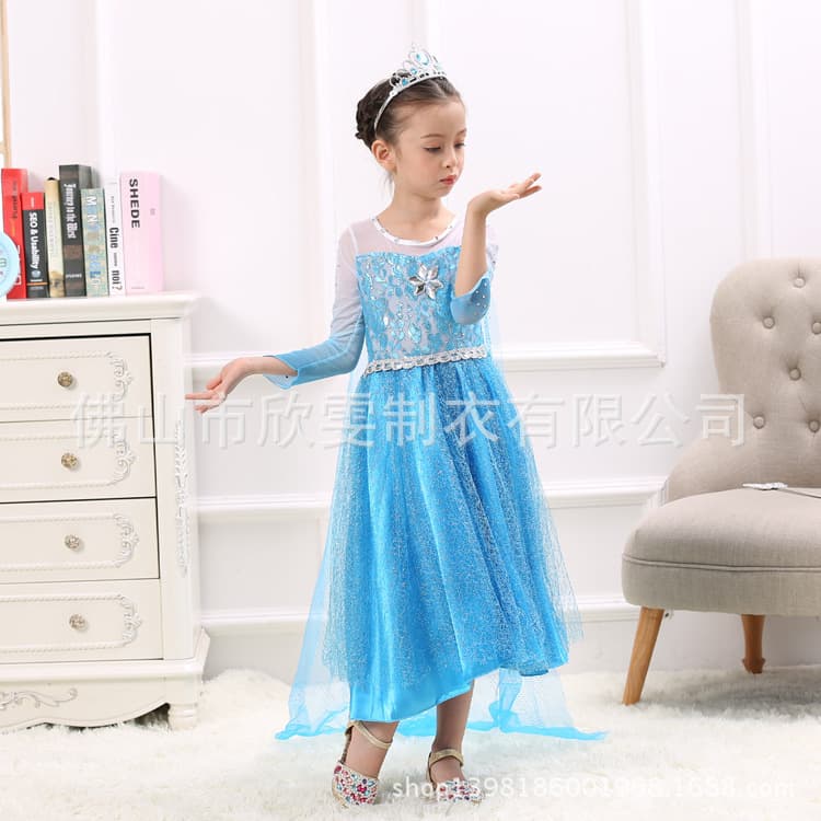 Dress, small princess costume, long-sleeve, “Frozen”, gradient