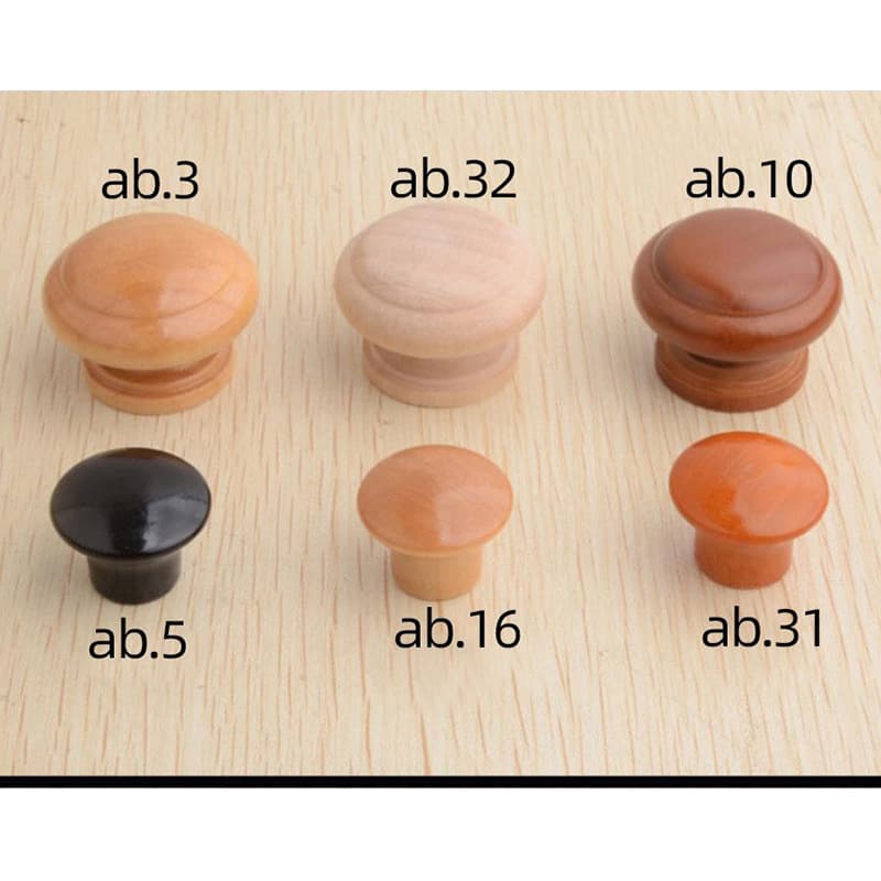 Solid wood furniture pull hands handle handle wooden handle wooden cabinet door handle single -hole round lotus thumb thumb 4
