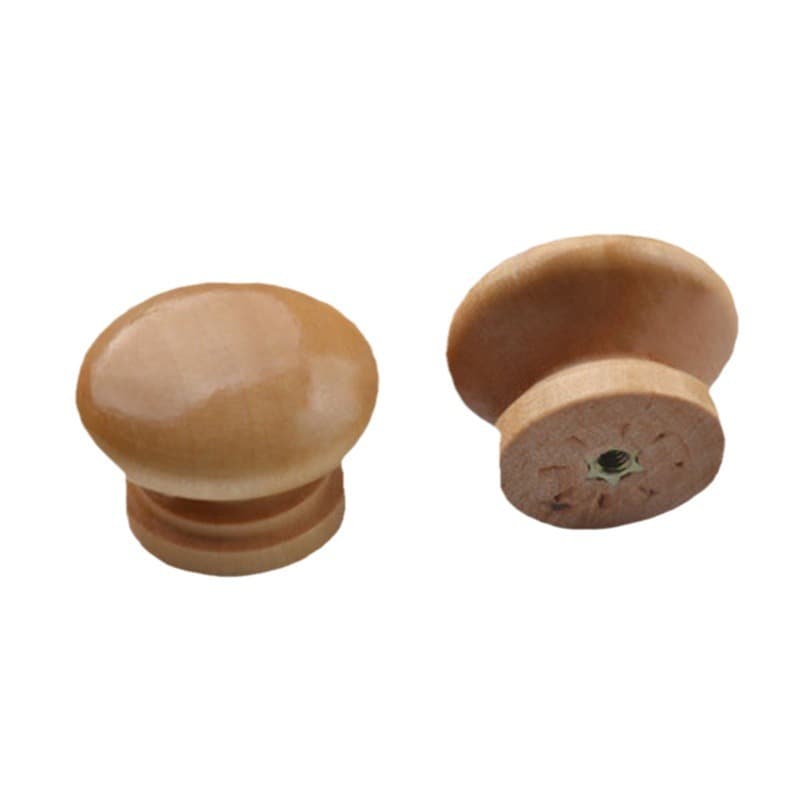 Solid wood furniture pull hands handle handle wooden handle wooden cabinet door handle single -hole round lotus thumb thumb 5
