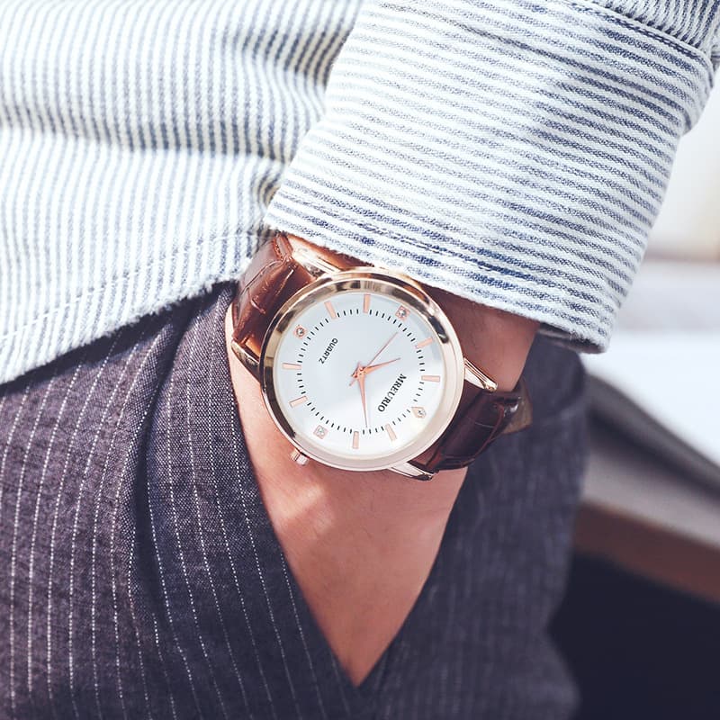 (Wholesale), fashionable paired watches, quartz watches, women's belt, swiss watch for leisure, for beloved, women's style, men's style, direct factory sales 3