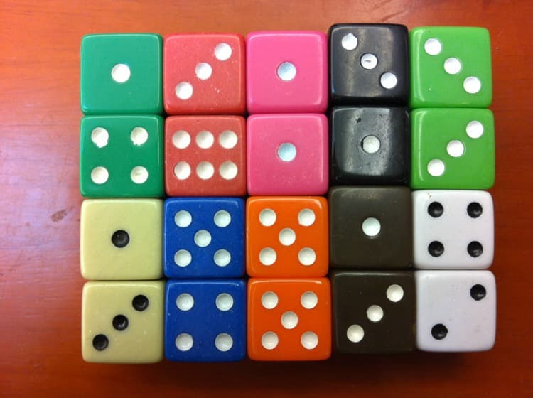 Acrylic dice, toy with accessories, 16mm 2