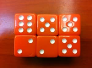 Acrylic dice, toy with accessories, 16mm 3