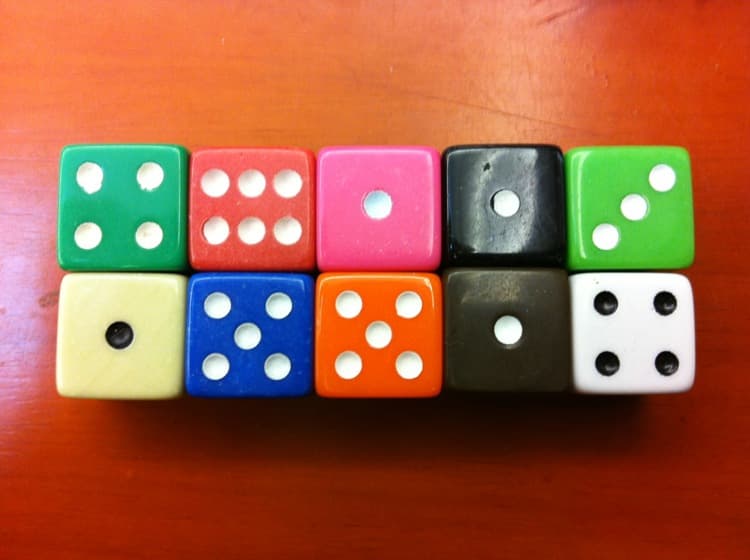 Acrylic dice, toy with accessories, 16mm 4