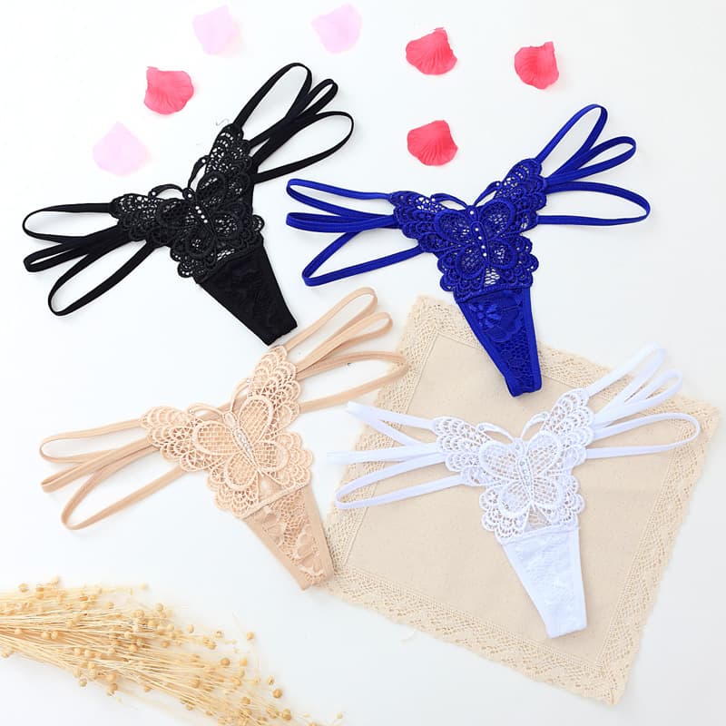 Online shop hot -selling sexy butterfly sex panties women's fashion hollow seductive lace pants 9606 3