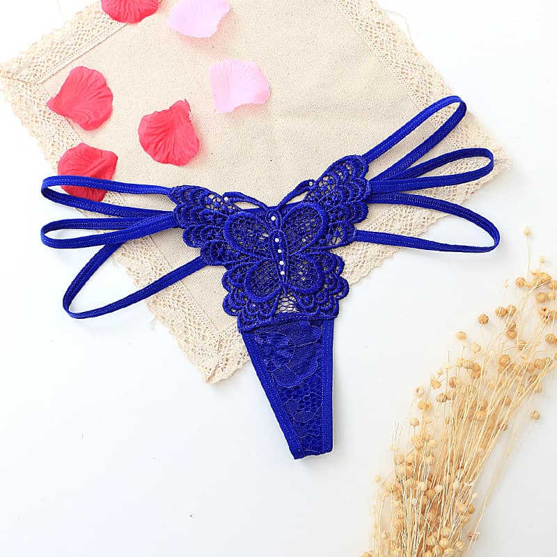 Online shop hot -selling sexy butterfly sex panties women's fashion hollow seductive lace pants 9606 4
