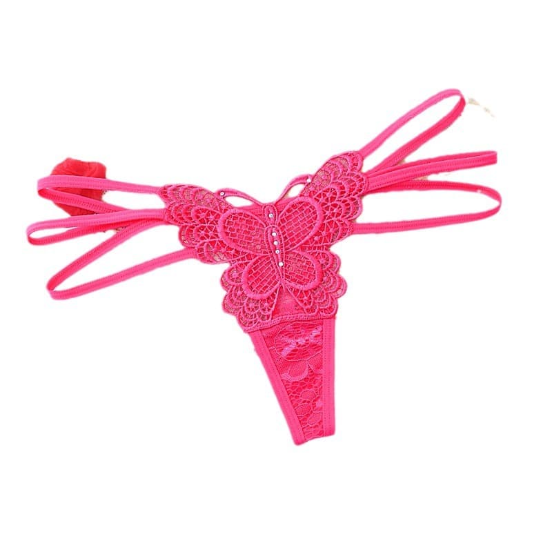 Online shop hot -selling sexy butterfly sex panties women's fashion hollow seductive lace pants 9606 5