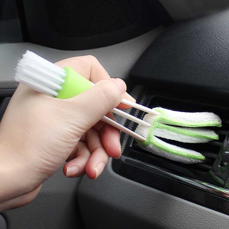[Selected] Car air conditioner air outlet cleaning brush multi-functional double-head cleaning soft brush keyboard gap dust removal brush 2