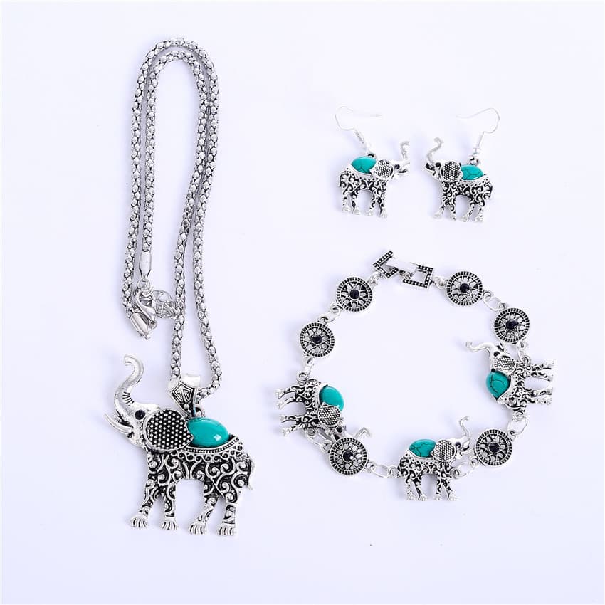 Necklace, turquoise pendant, set, European style, 3 piece set, direct factory sales