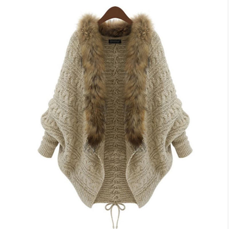 Autumn fashionable shirt, knitted sweater, woolen cardigan, European style, oversize 5
