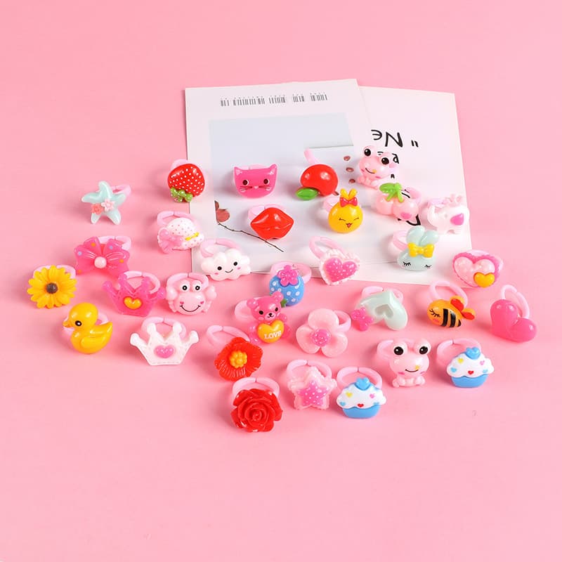 Cartoon children's ring for early age, plastic jewelry for friend, direct factory sales 3