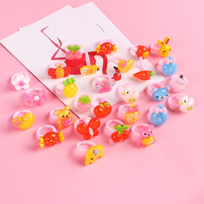 Cartoon children's ring for early age, plastic jewelry for friend, direct factory sales 4