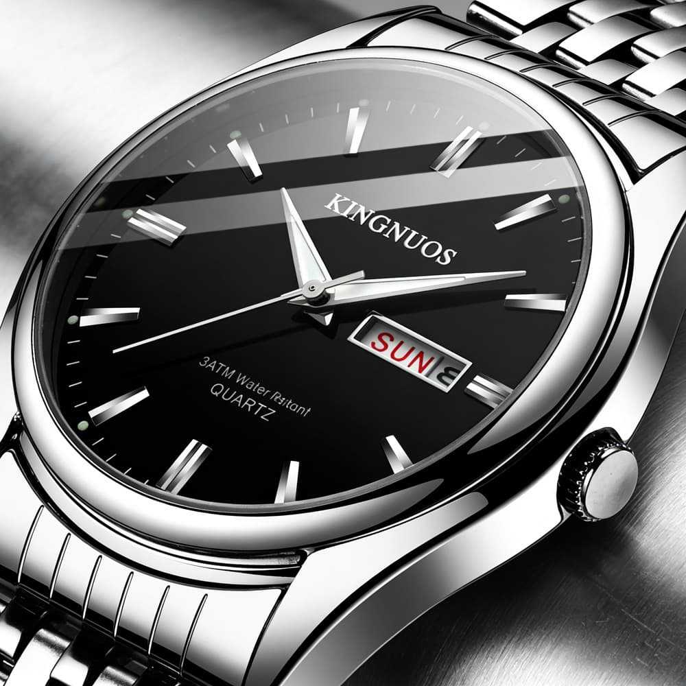 Waterproof calendar, mechanical quartz fashionable watch, men's style, for beloved 2