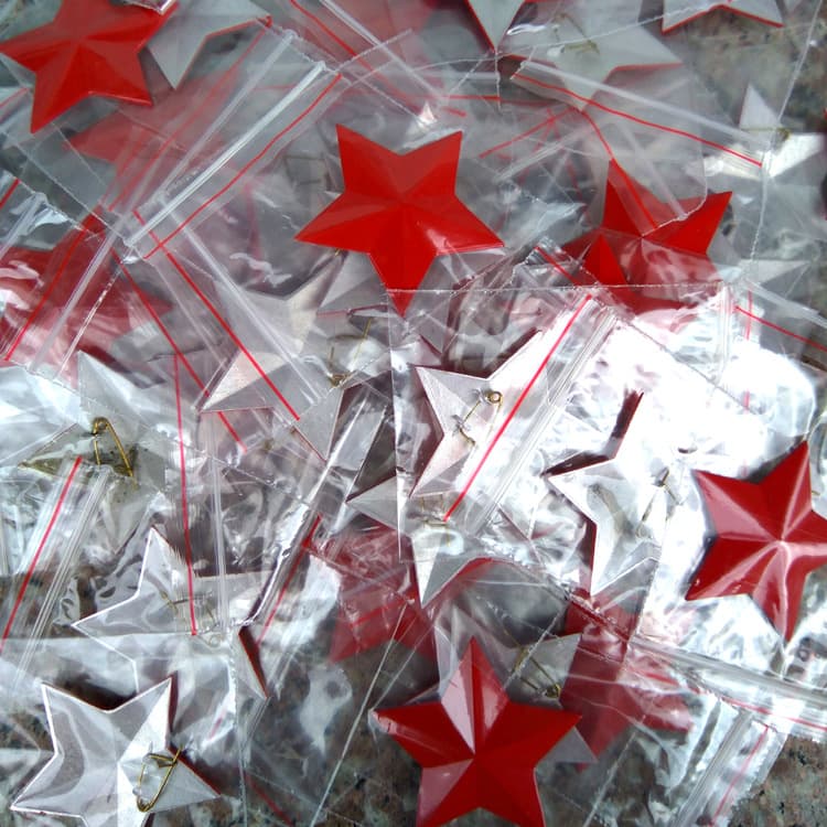 Red photography pentagram badge clothing decoration red tourist souvenirs collection antique metal crafts 4