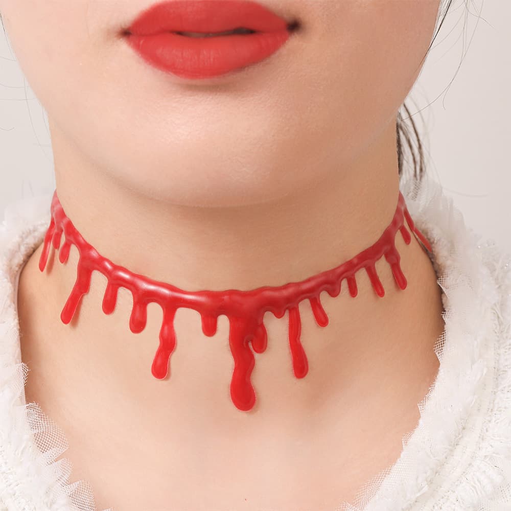 Creative red necklace, choker, halloween, European style 2
