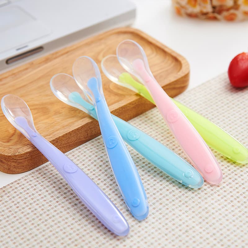 Children's silicone spoon for training, tableware, set for mother and baby 2