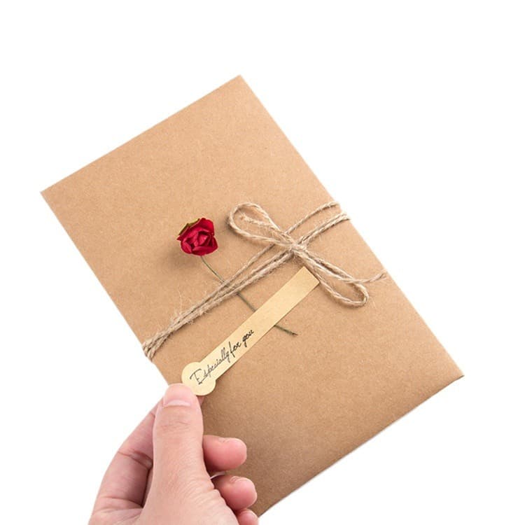 5003-1 Creative retro cowhide color Christmas New Year's dry greeting card festival blessing card envelope 5