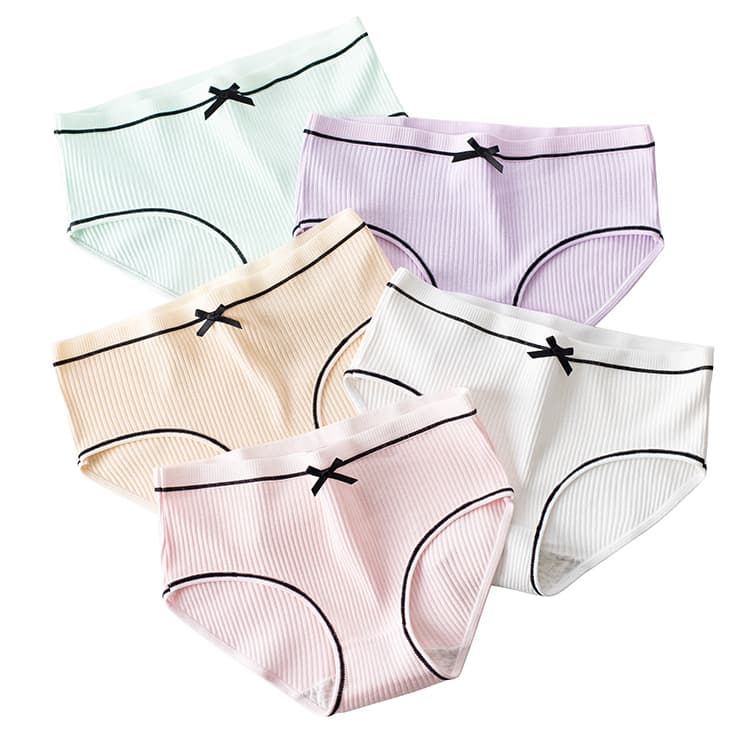 Japanese cute underwear, breathable trousers, plus size, mid rise, (Physicals) 5