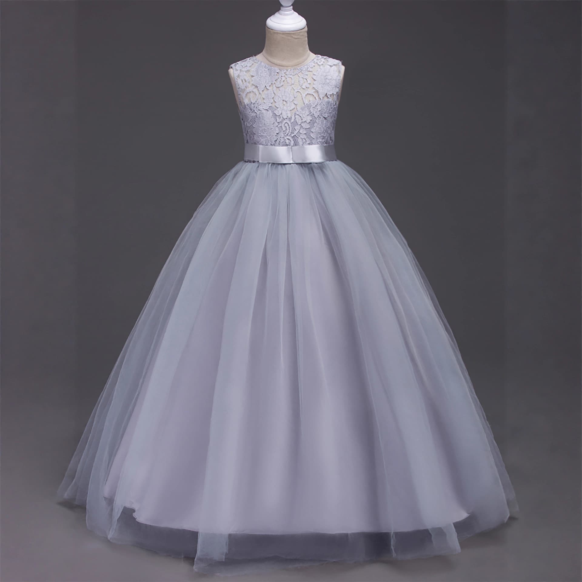Small princess costume, lace long wedding dress, for teenagers, tutu skirt 5