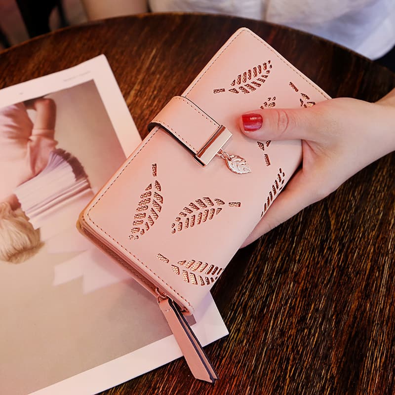 Cute polyurethane wallet, long chain with zipper, 2018, mid-length 5