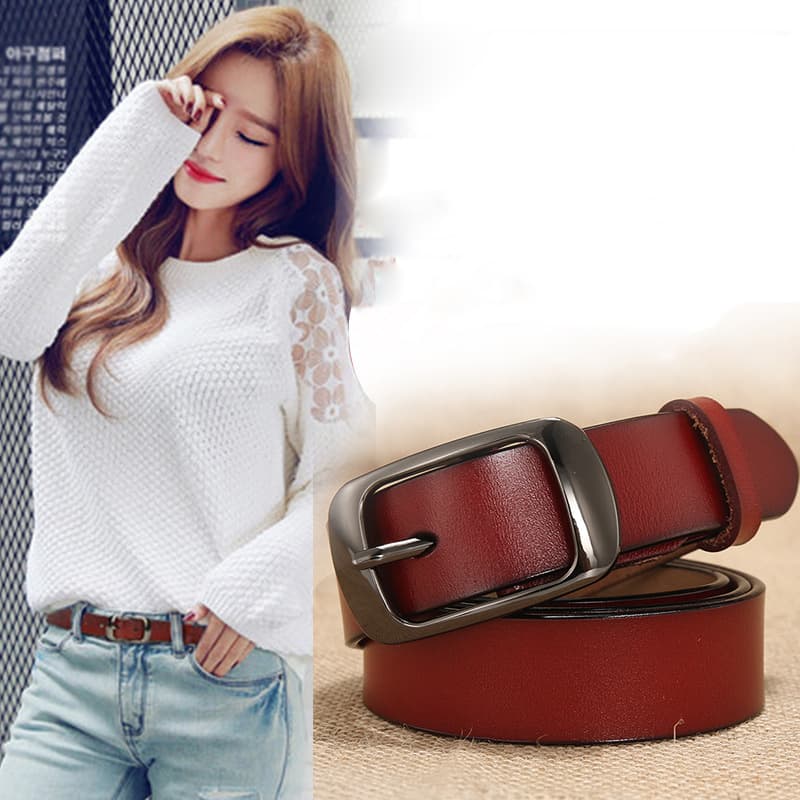 Universal leather belt, genuine leather, women's style 2