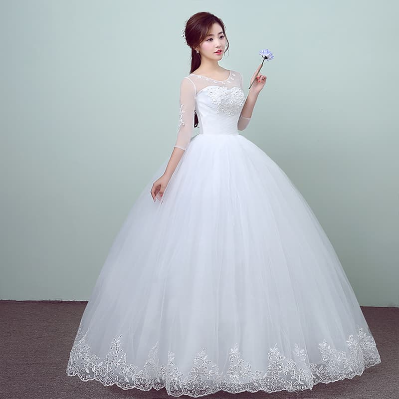 (Wholesale), summer white fitted wedding dress for bride, princess style