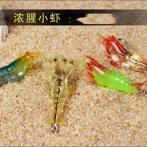 Wholesale 3.5cm soft shrimp with hook, simulated soft insect shrimp lure, fake bait, bionic fish bait, cocked mouth bait 1.3g fishing gear 3