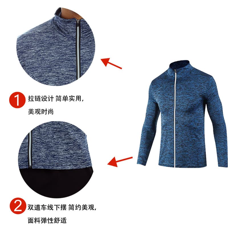 Basketball sports men's travel quick dry breathable jacket for gym with zipper, for running 3