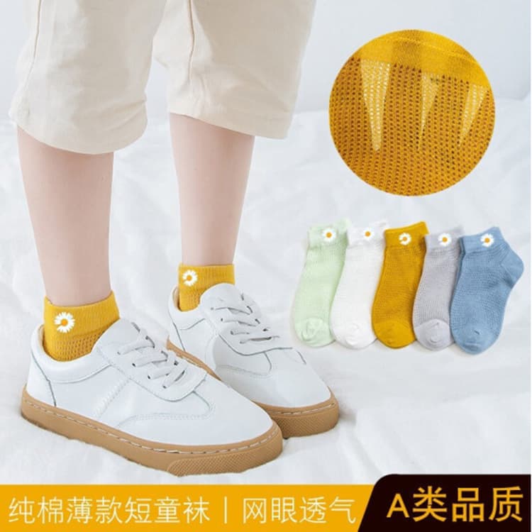 Summer children's cotton solid ultra thin breathable socks for men and women 4