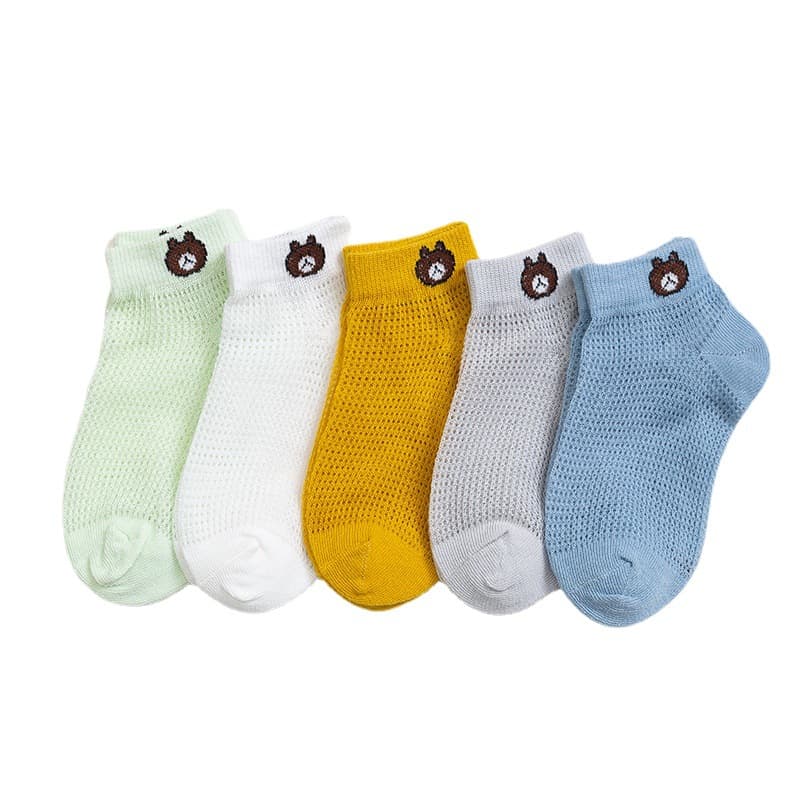 Summer children's cotton solid ultra thin breathable socks for men and women 5