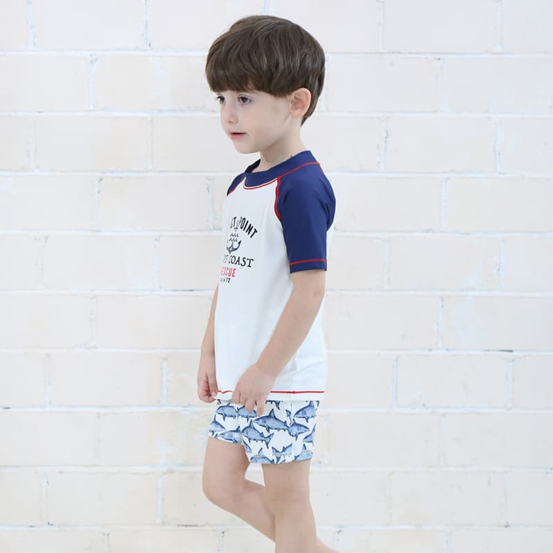 Split swimwear for boys, uniform, beach set, children's shark, new collection, sun protection, print 4