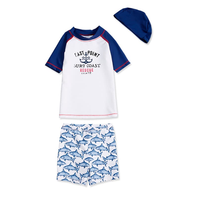 Split swimwear for boys, uniform, beach set, children's shark, new collection, sun protection, print 5