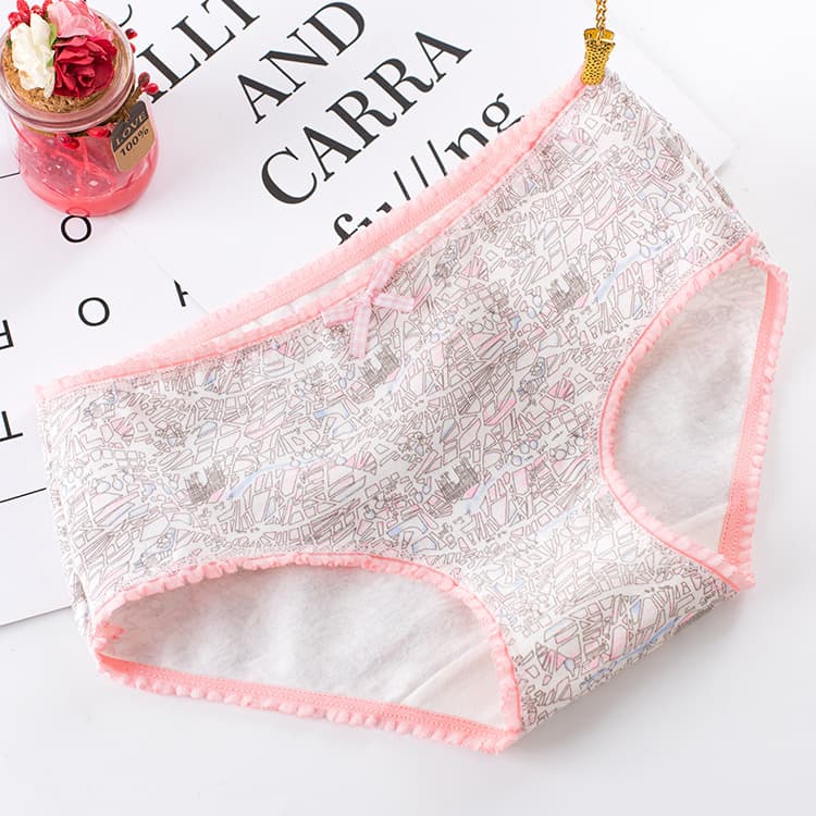 Underwear, cotton sexy trousers, pants with bow, mid rise, plus size, direct factory sales 4