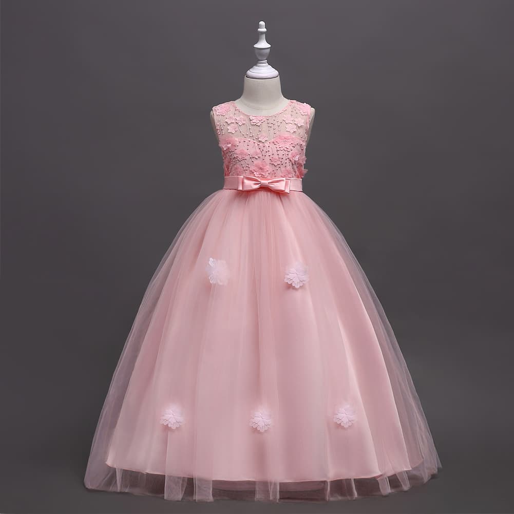 (Wholesale), evening dress, girl's skirt, long skirt, piano performance costume, European style, new collection, for catwalk, flowered 3