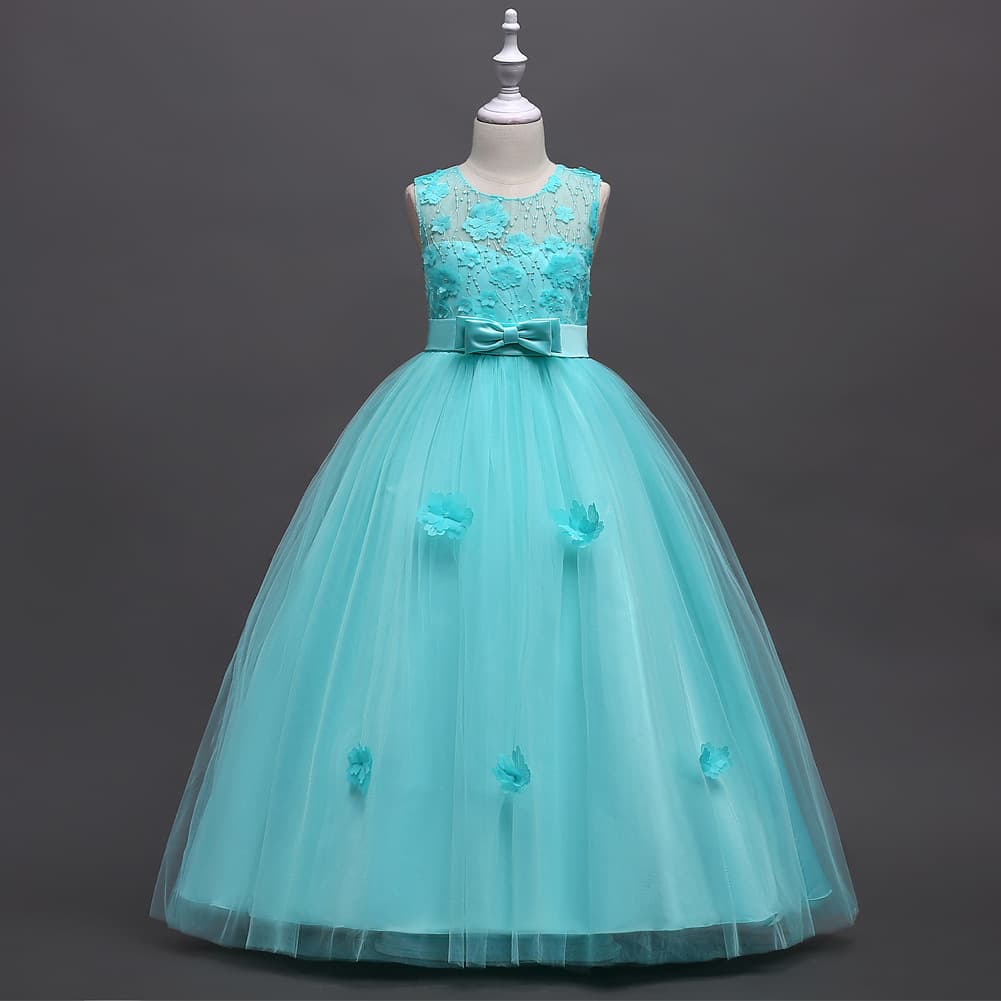 (Wholesale), evening dress, girl's skirt, long skirt, piano performance costume, European style, new collection, for catwalk, flowered 4