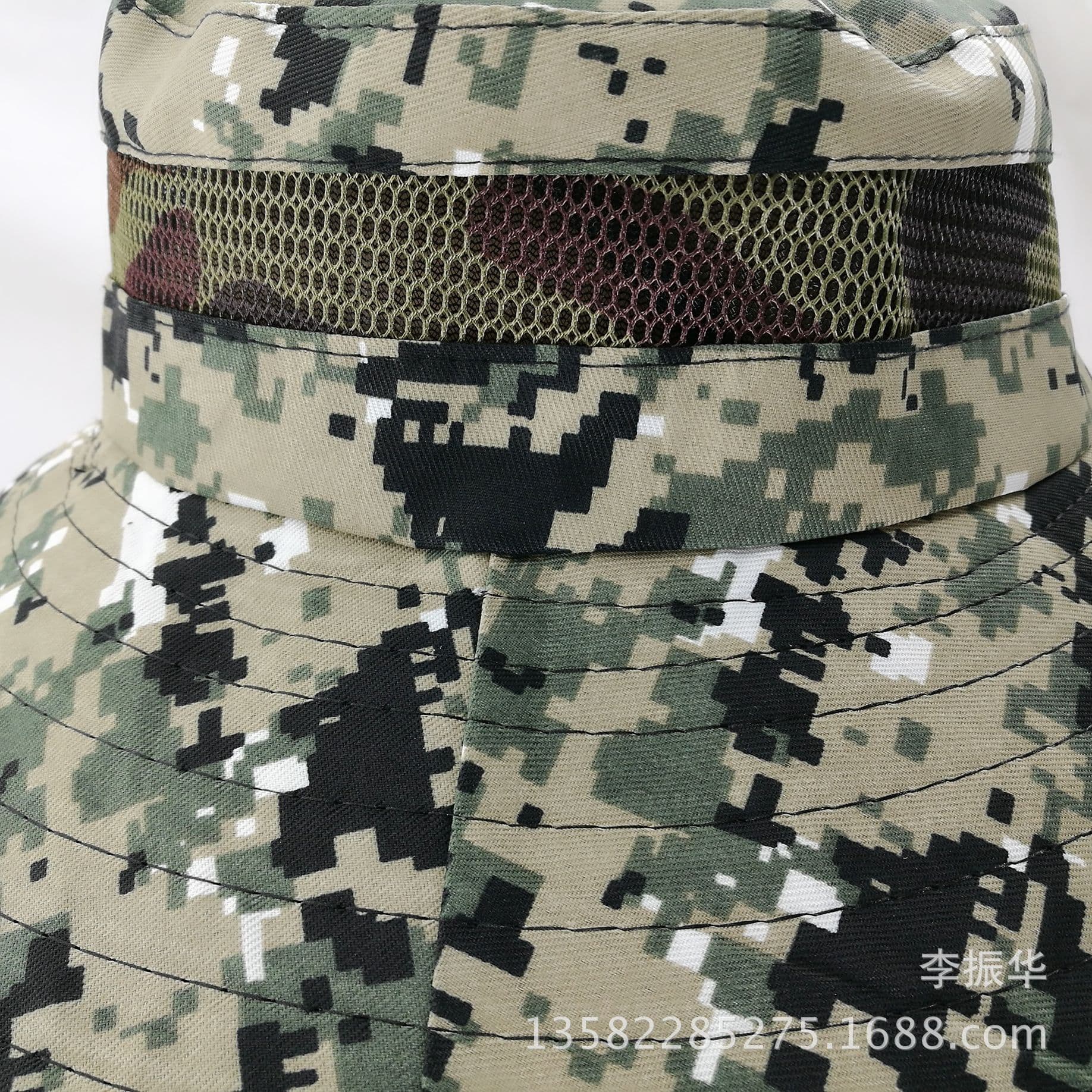 (Wholesale), men's travel mesh breathable camouflage sun hat 3