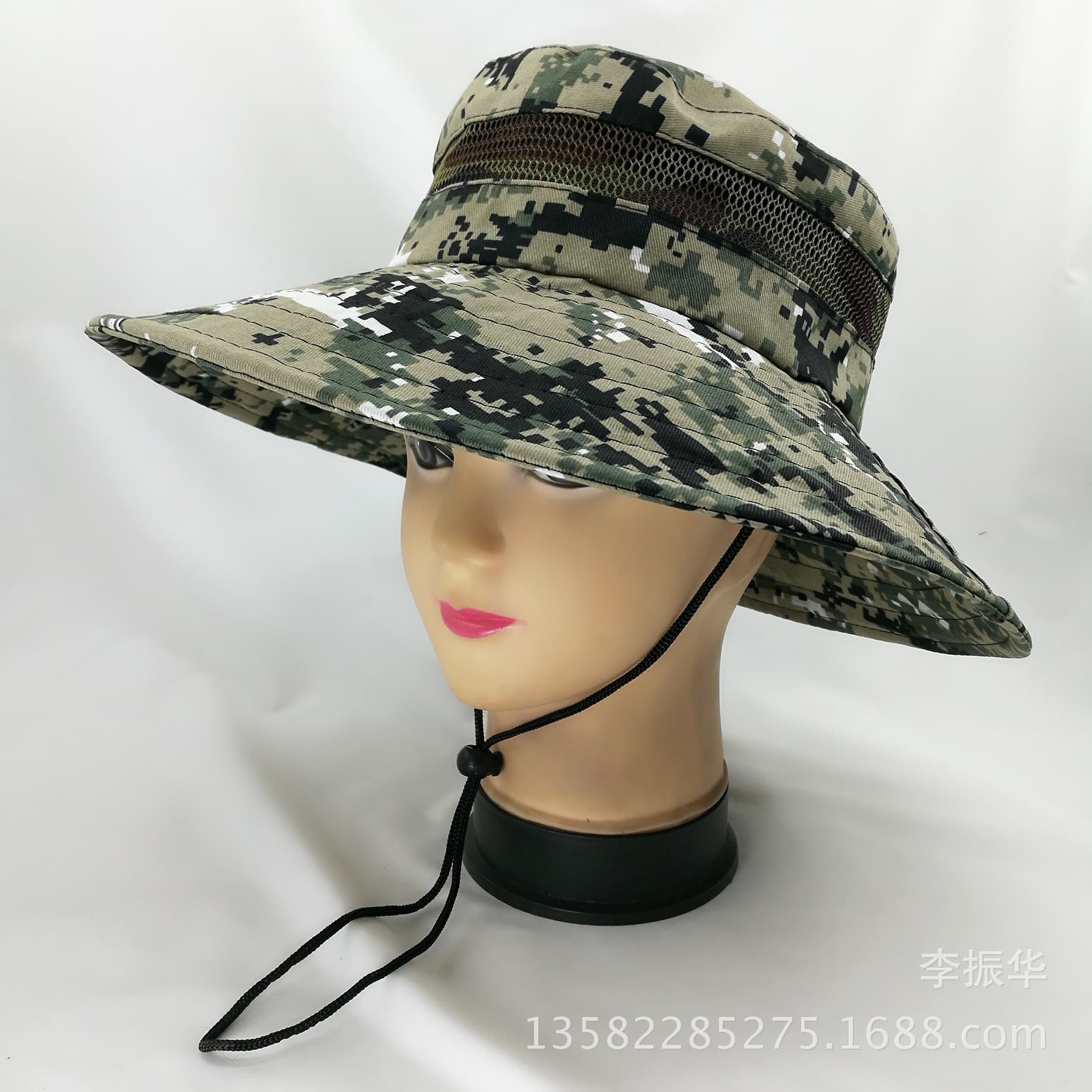(Wholesale), men's travel mesh breathable camouflage sun hat 4